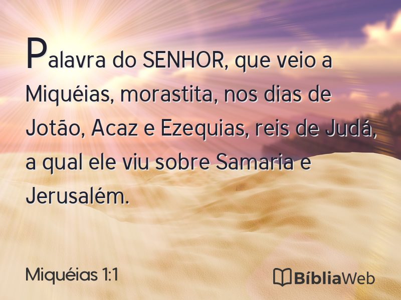 Miquéias 1:1 em imagem para compartilhar