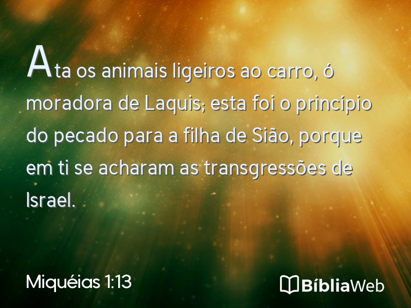 Miquéias 1:13 em imagem para compartilhar