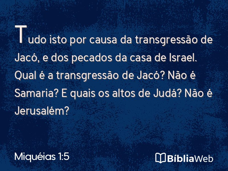 Miquéias 1:5 em imagem para compartilhar