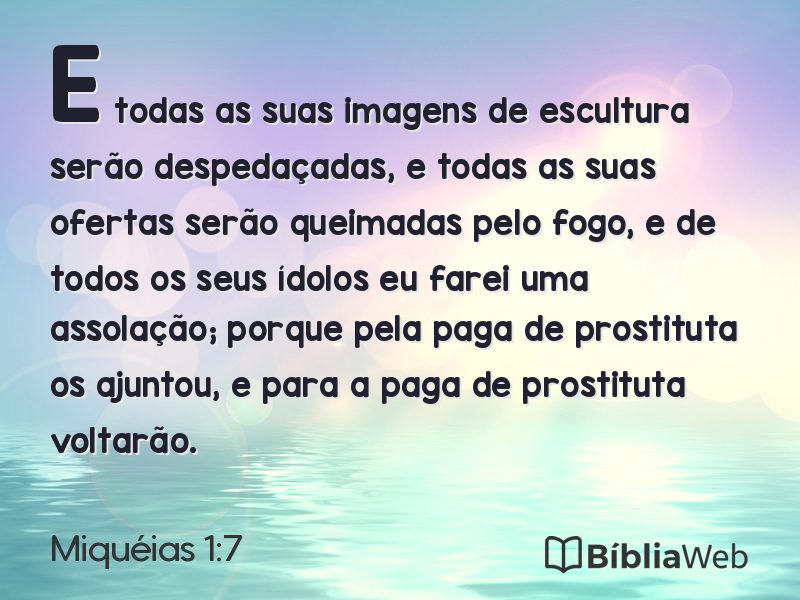 Miquéias 1:7 em imagem para compartilhar