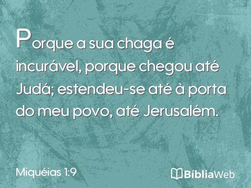 Miquéias 1:9 em imagem para compartilhar