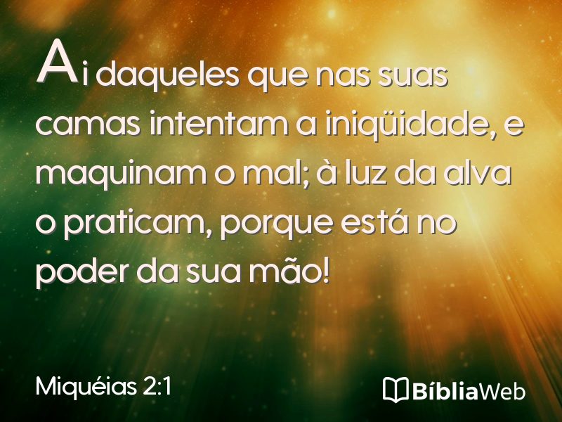 Miquéias 2:1 em imagem para compartilhar