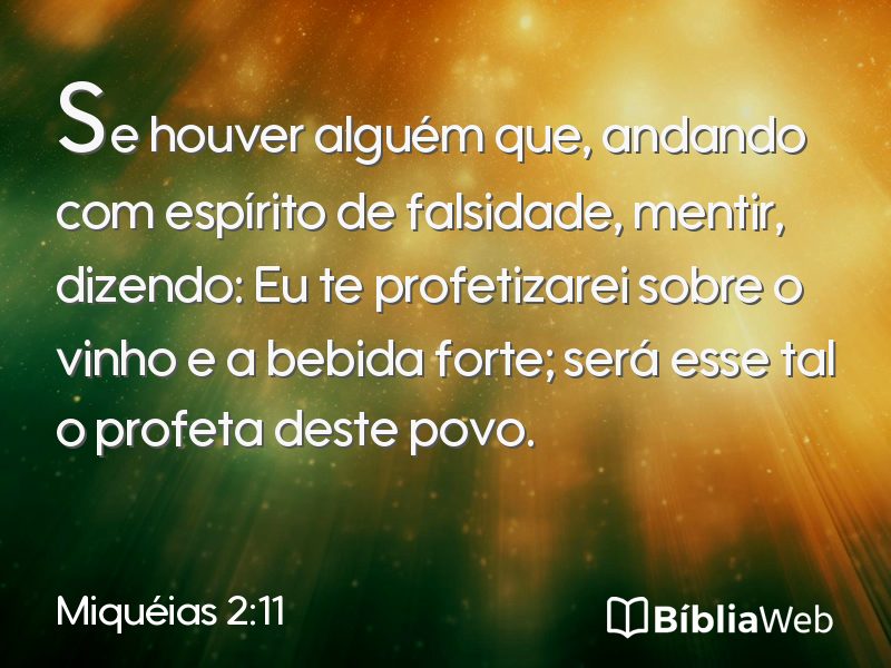 Miquéias 2:11 em imagem para compartilhar