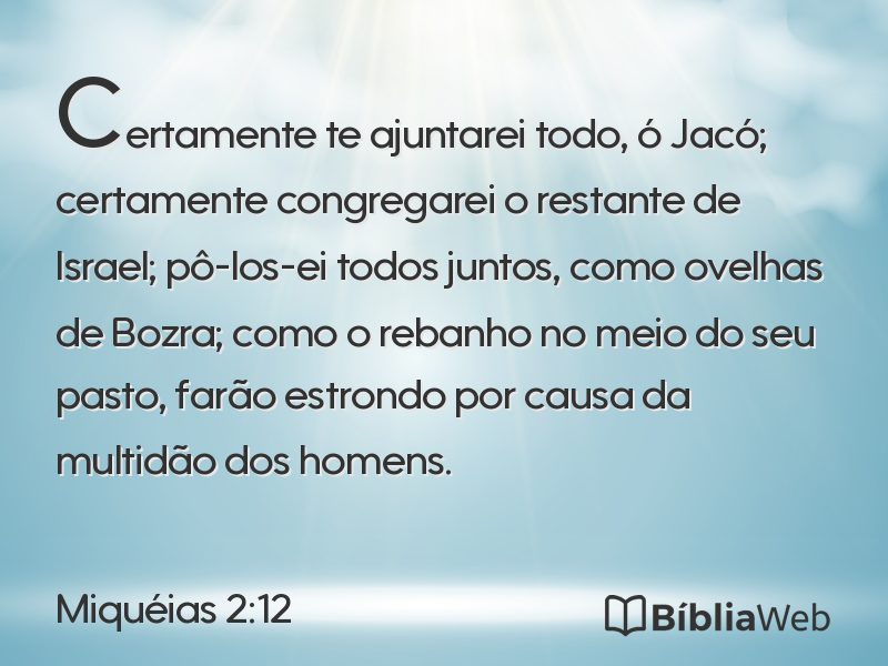 Miquéias 2:12 em imagem para compartilhar