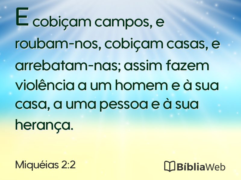 Miquéias 2:2 em imagem para compartilhar