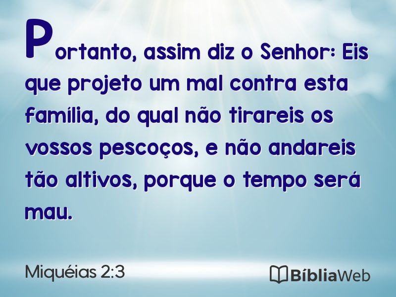 Miquéias 2:3 em imagem para compartilhar