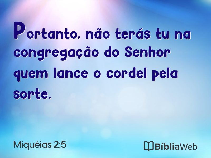 Miquéias 2:5 em imagem para compartilhar