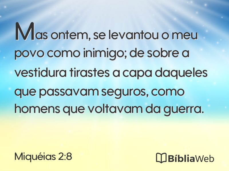 Miquéias 2:8 em imagem para compartilhar