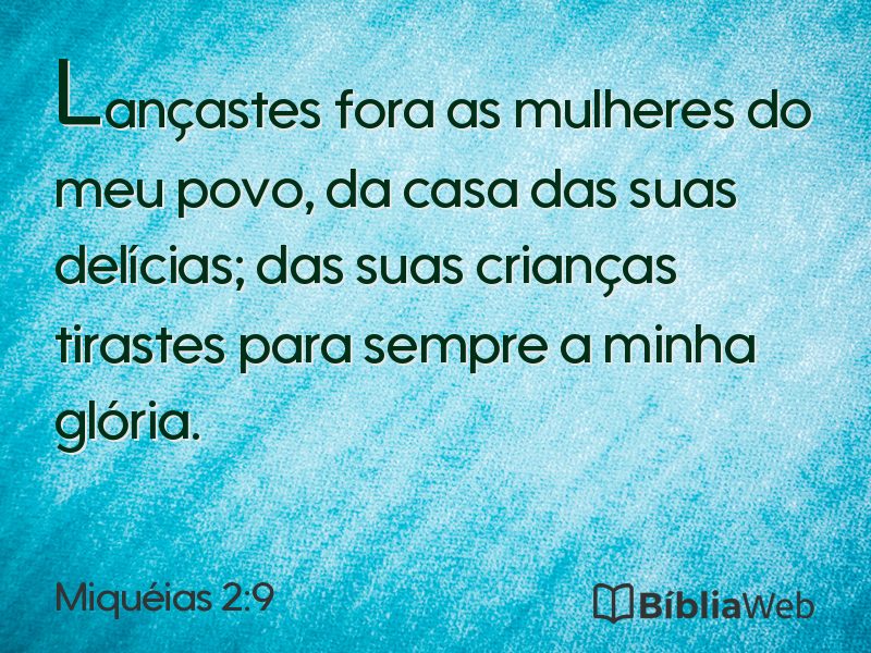Miquéias 2:9 em imagem para compartilhar