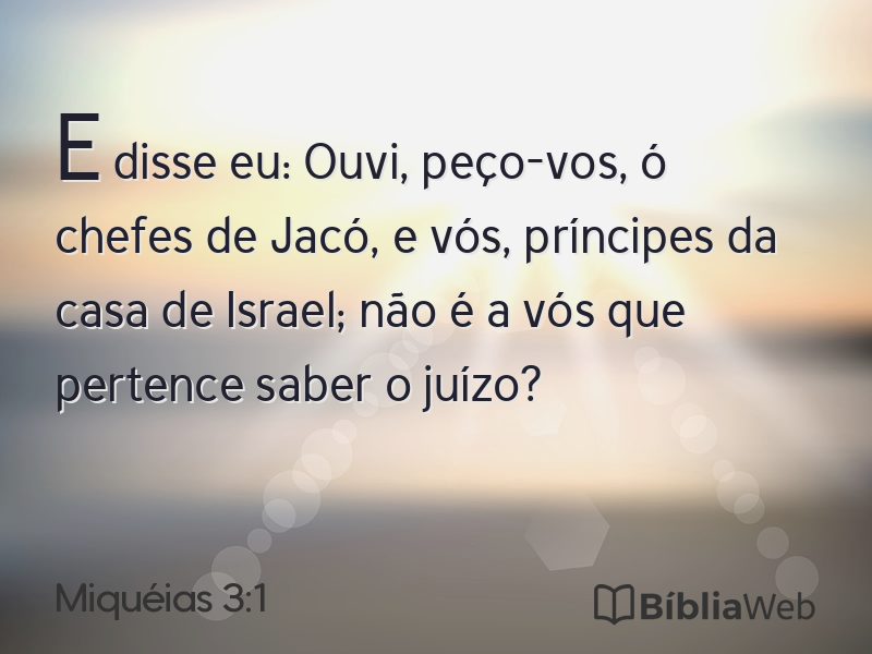 Miquéias 3:1 em imagem para compartilhar