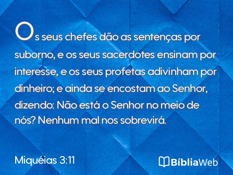 Miquéias 3:11 em imagem para compartilhar
