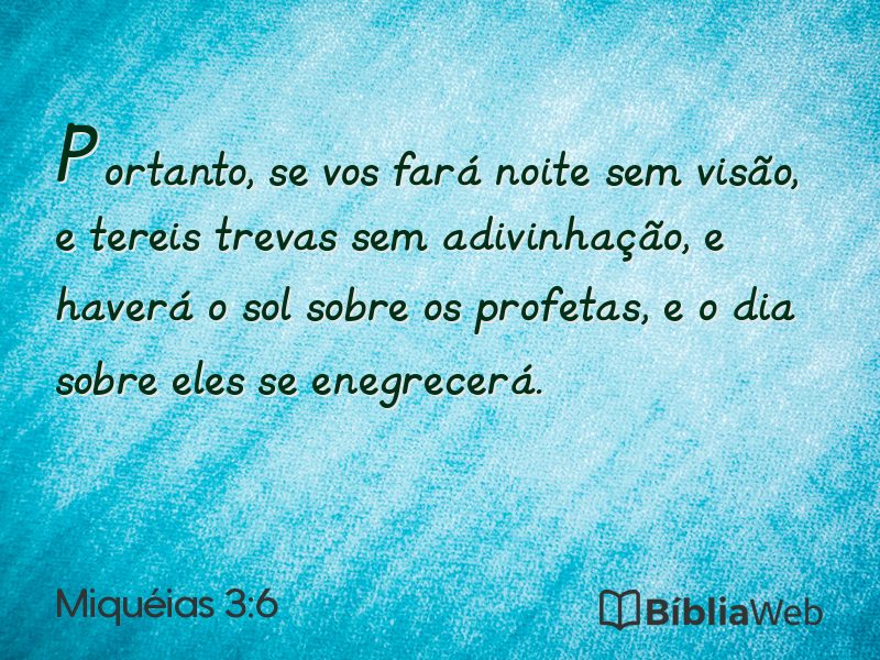 Miquéias 3:6 em imagem para compartilhar