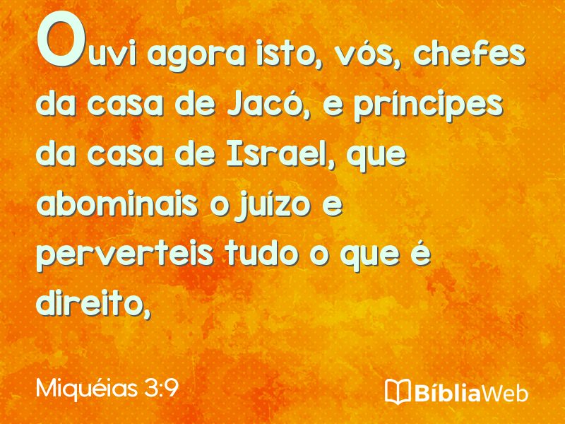 Miquéias 3:9 em imagem para compartilhar