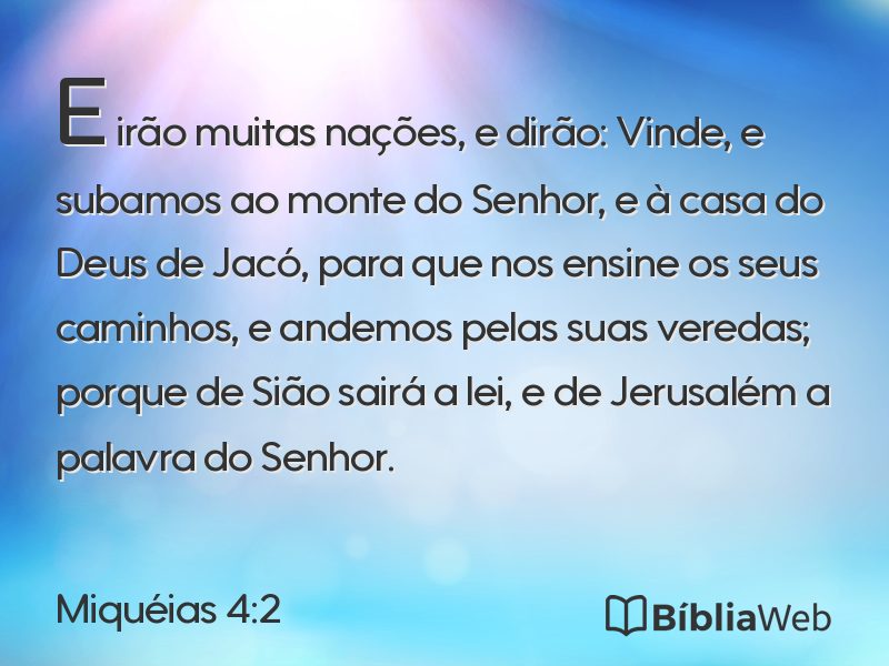 Miquéias 4:2 em imagem para compartilhar
