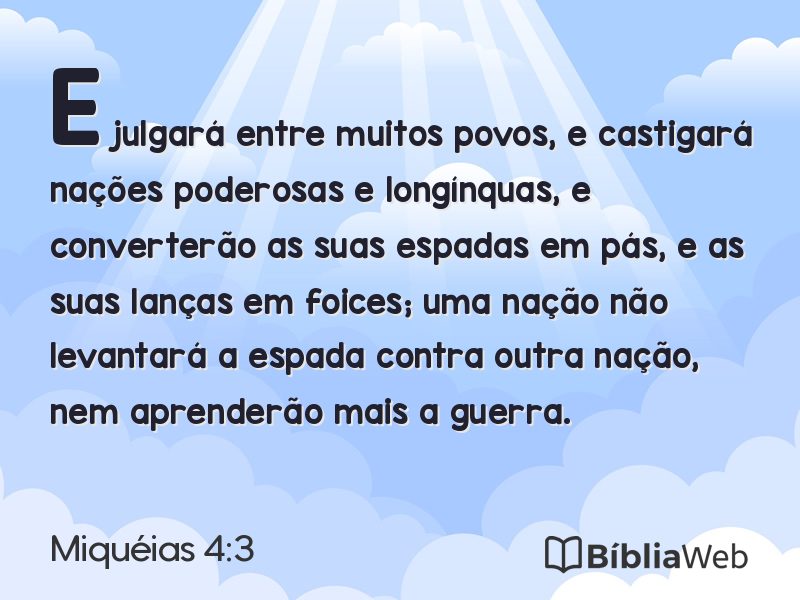 Miquéias 4:3 em imagem para compartilhar