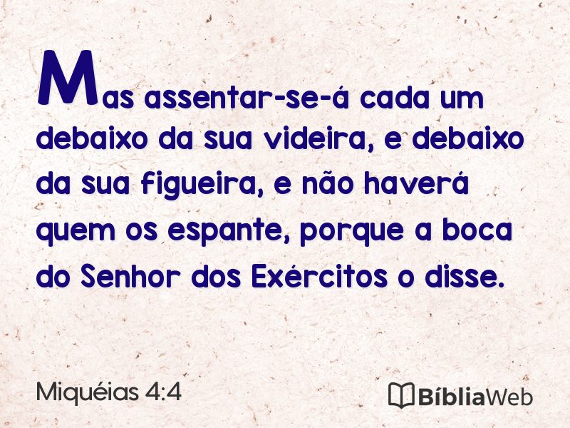 Miquéias 4:4 em imagem para compartilhar