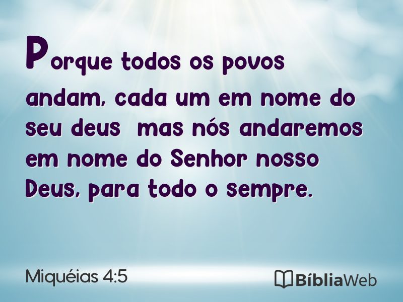 Miquéias 4:5 em imagem para compartilhar