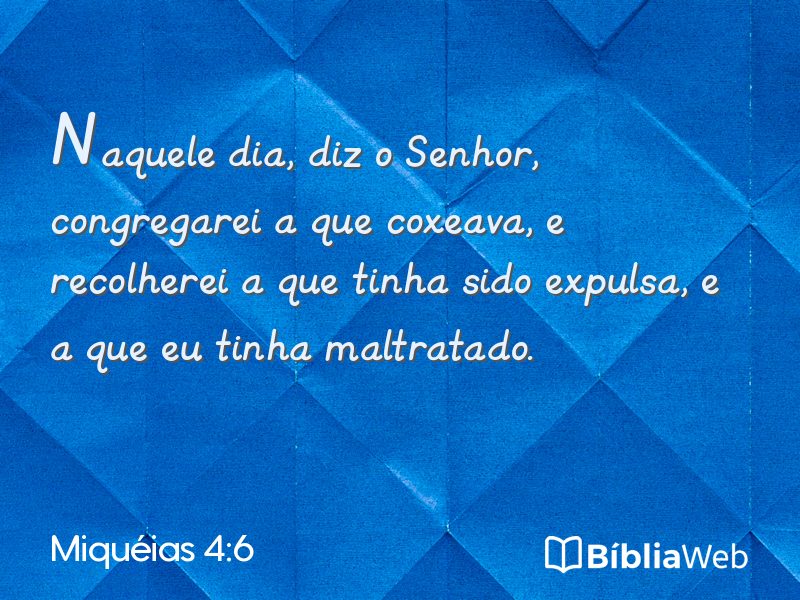 Miquéias 4:6 em imagem para compartilhar