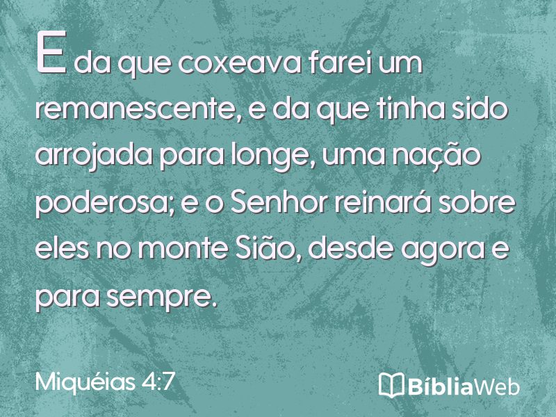 Miquéias 4:7 em imagem para compartilhar
