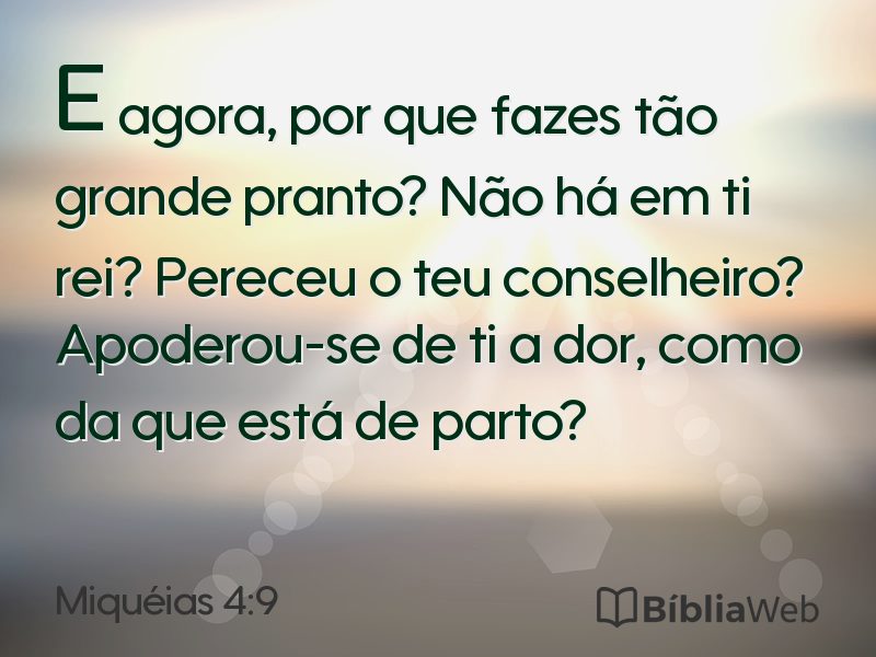 Miquéias 4:9 em imagem para compartilhar