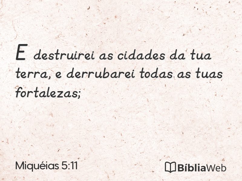 Miquéias 5:11 em imagem para compartilhar