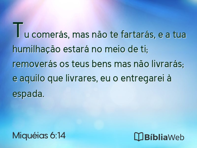 Miquéias 6:14 em imagem para compartilhar