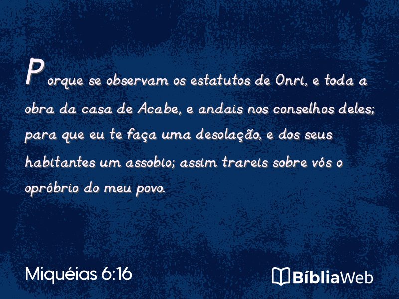 Miquéias 6:16 em imagem para compartilhar