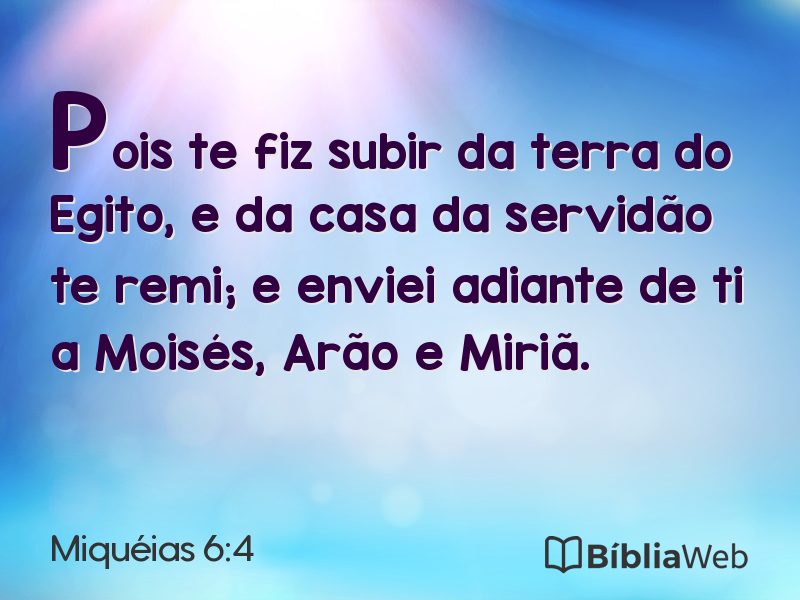 Miquéias 6:4 em imagem para compartilhar