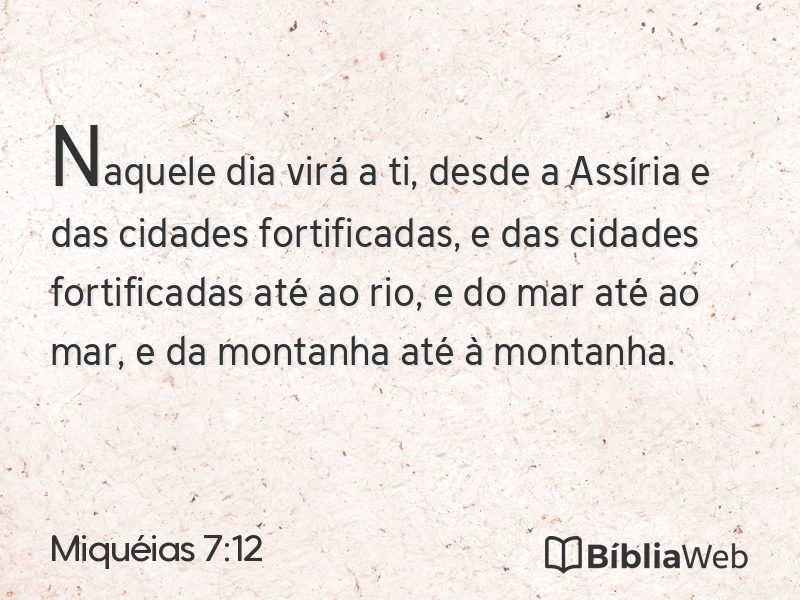Miquéias 7:12 em imagem para compartilhar