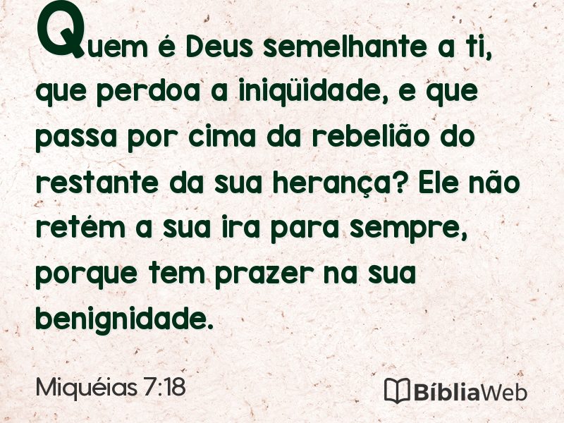 Miquéias 7:18 em imagem para compartilhar