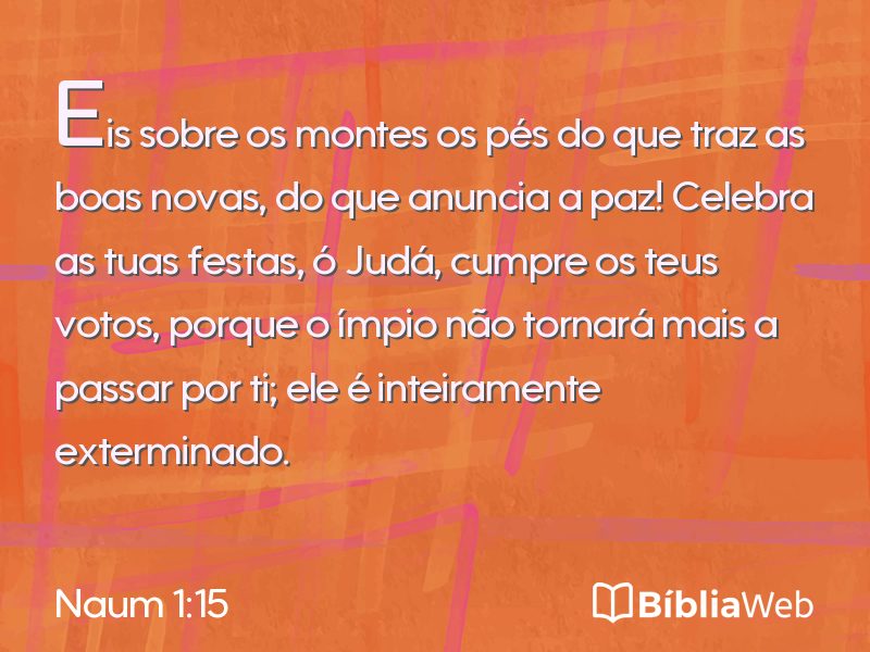 Naum 1:15 em imagem para compartilhar