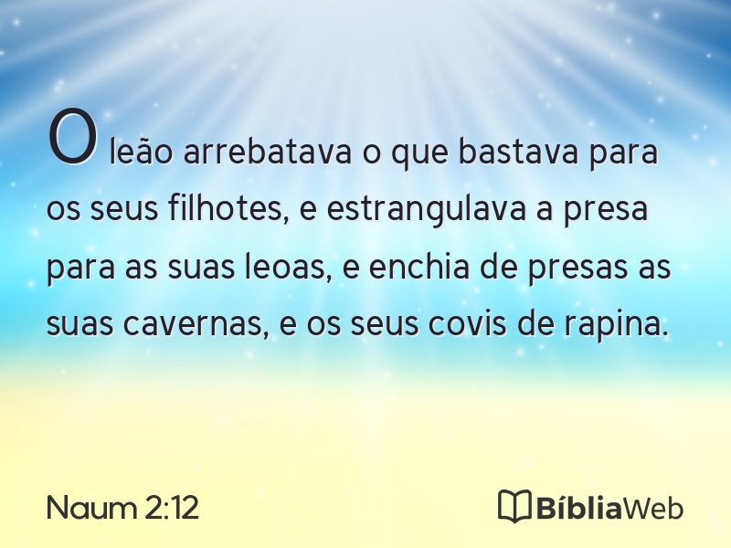 Naum 2:12 em imagem para compartilhar