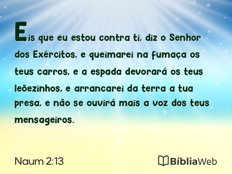 Naum 2:13 em imagem para compartilhar
