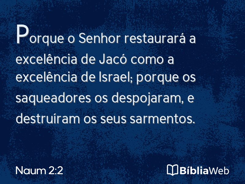 Naum 2:2 em imagem para compartilhar