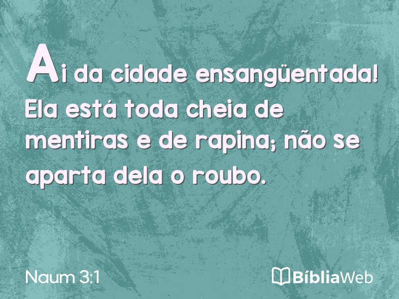 Naum 3:1 em imagem para compartilhar