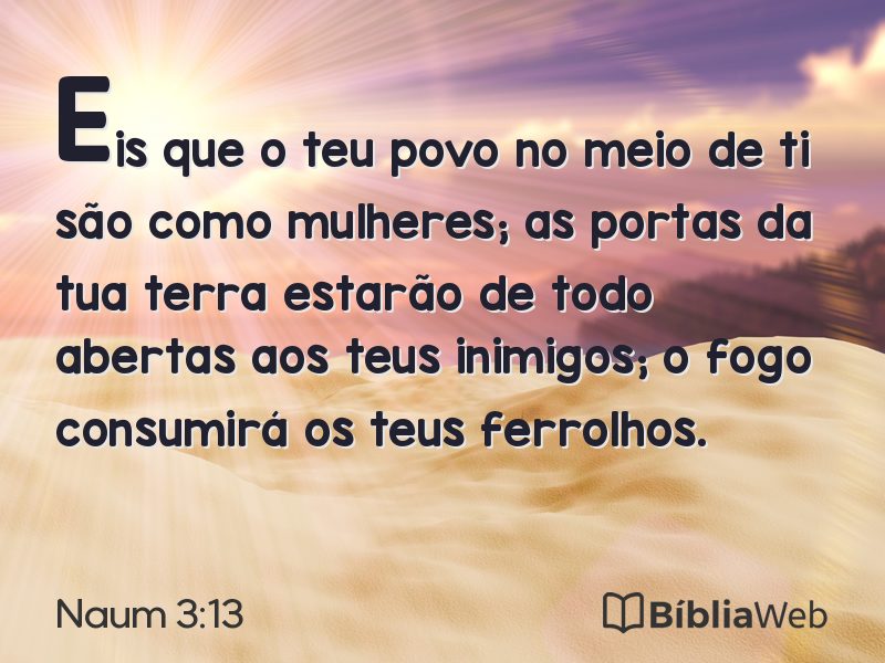 Naum 3:13 em imagem para compartilhar