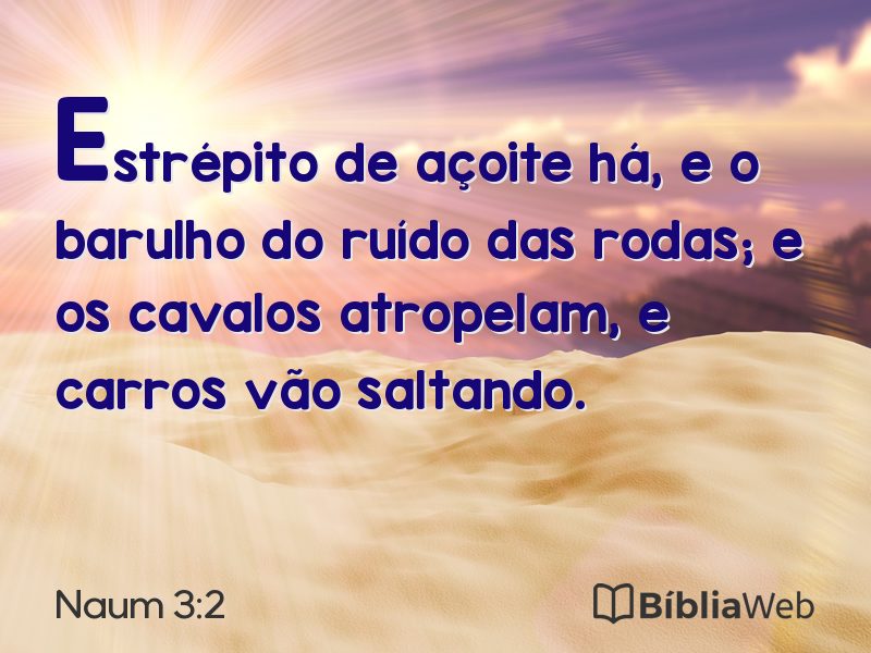 Naum 3:2 em imagem para compartilhar