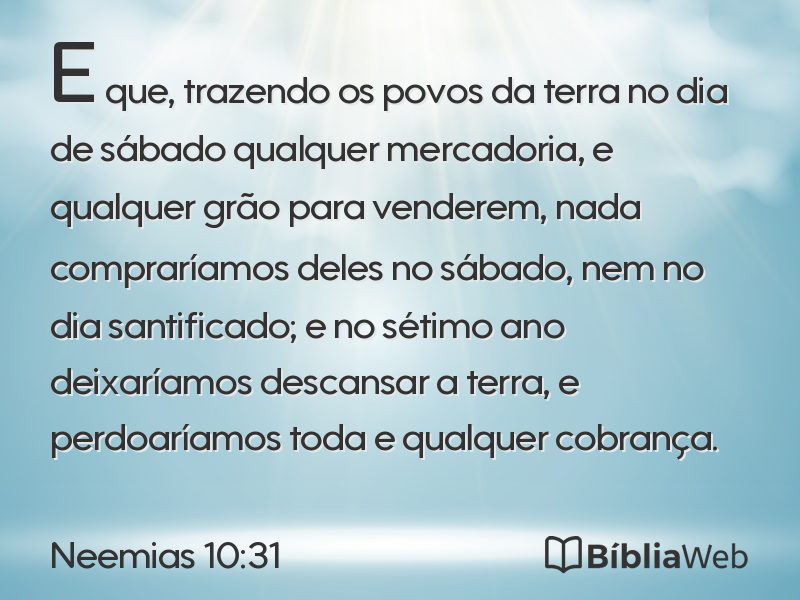 Neemias 10:31 em imagem para compartilhar