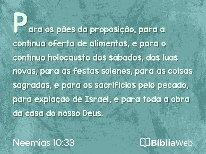 Neemias 10:33 em imagem para compartilhar