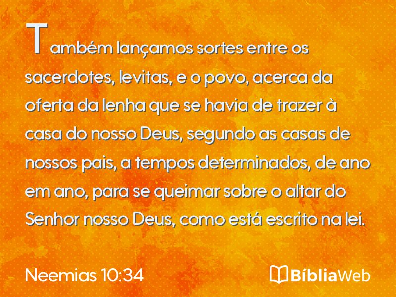 Neemias 10:34 em imagem para compartilhar