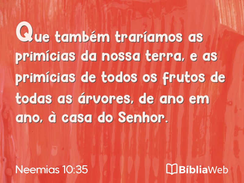 Neemias 10:35 em imagem para compartilhar