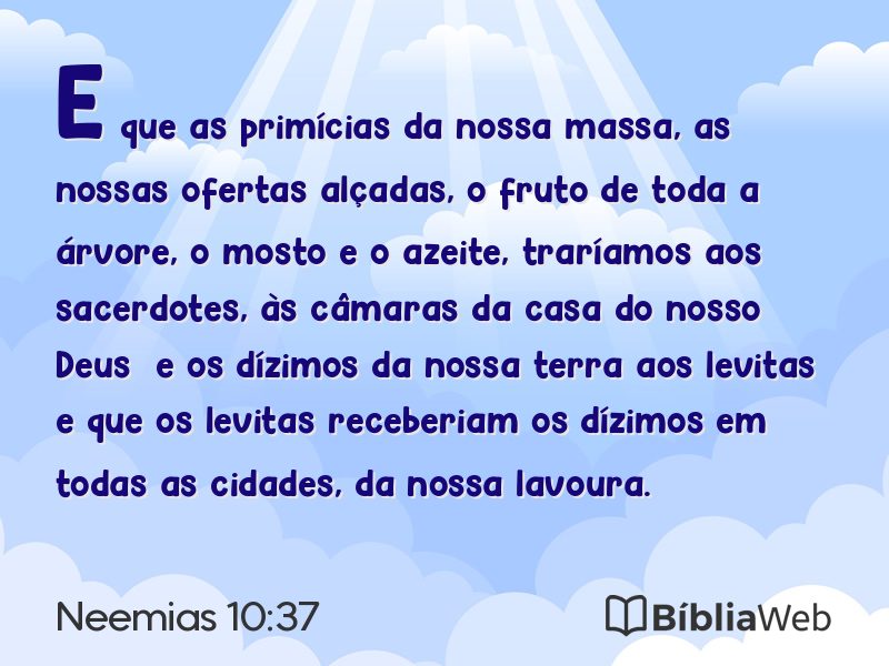 Neemias 10:37 em imagem para compartilhar
