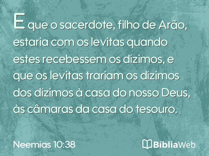 Neemias 10:38 em imagem para compartilhar