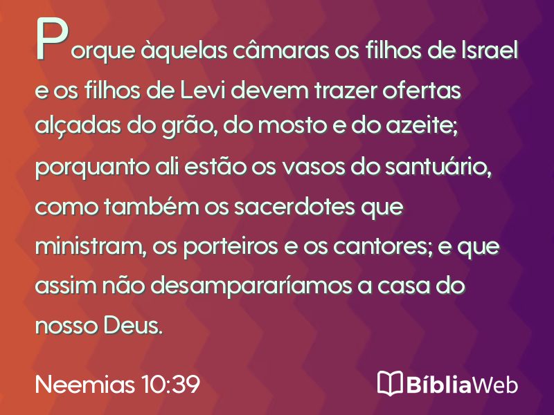 Neemias 10:39 em imagem para compartilhar