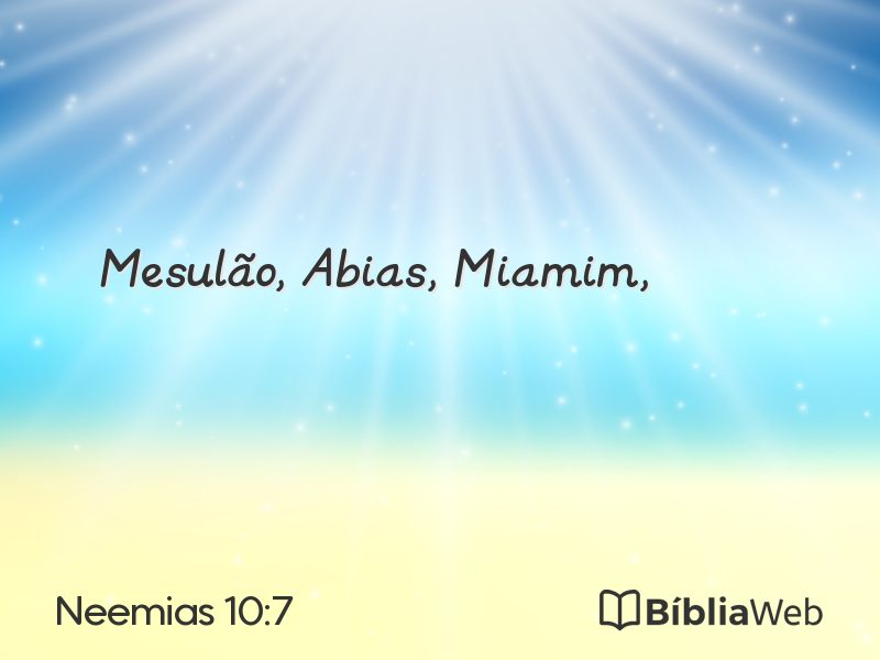 Neemias 10:7 em imagem para compartilhar