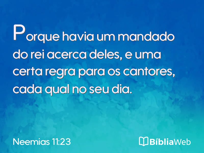 Neemias 11:23 em imagem para compartilhar