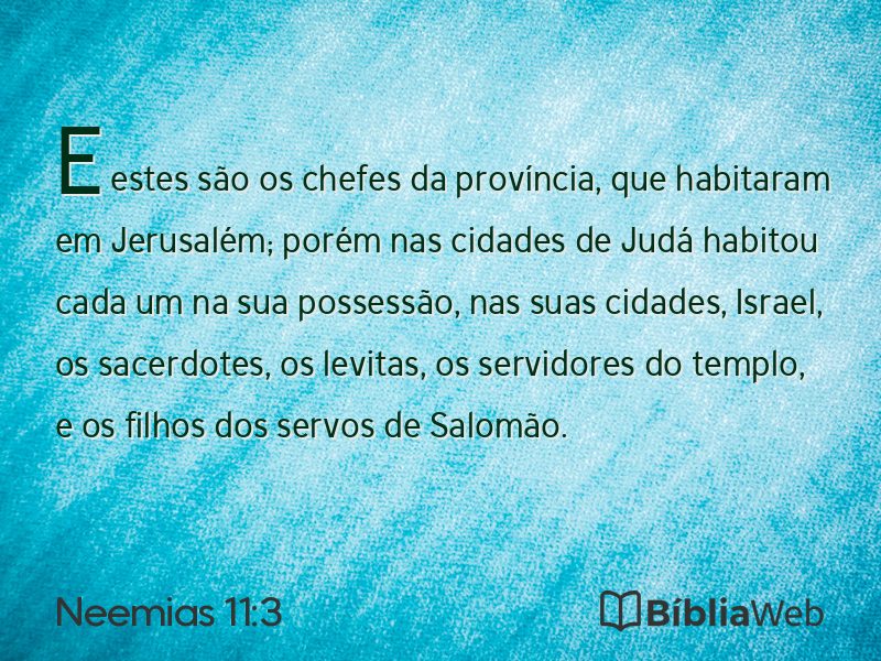 Neemias 11:3 em imagem para compartilhar