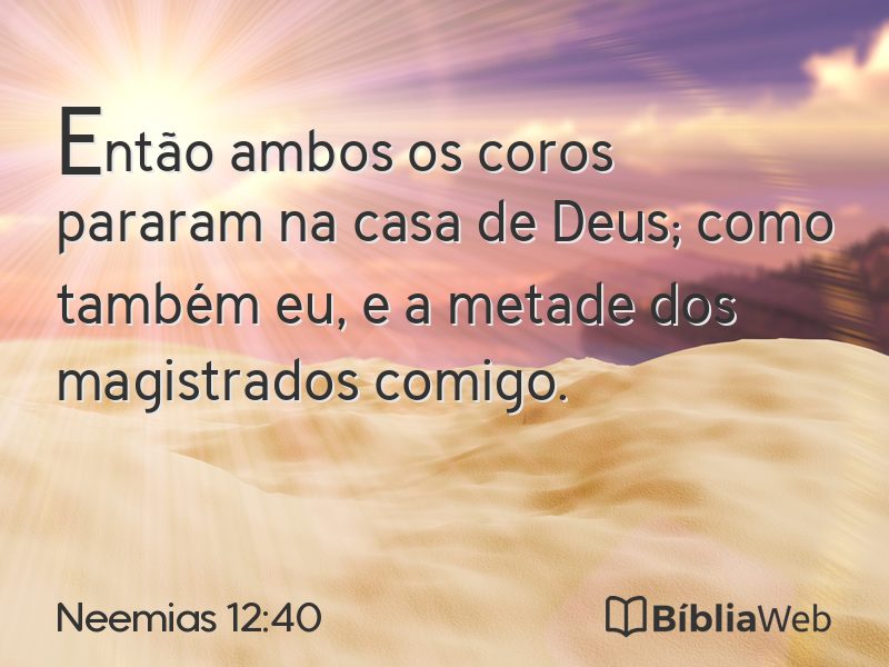Neemias 12:40 em imagem para compartilhar