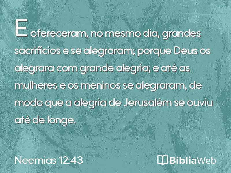 Neemias 12:43 em imagem para compartilhar