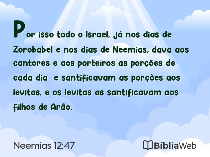 Neemias 12:47 em imagem para compartilhar
